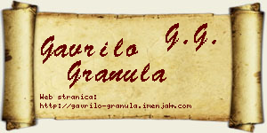 Gavrilo Granula vizit kartica